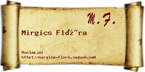 Mirgics Flóra névjegykártya